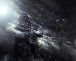 Poster of counter strike with a soldier