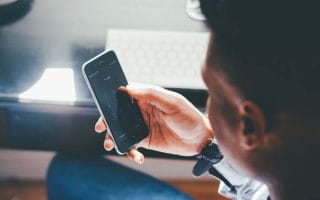 Man holding a mobile phone