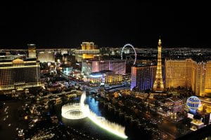 Cityscape of Las Vegas by night