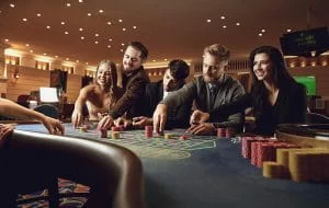 People gambling in a casino