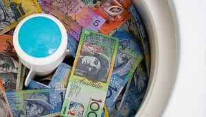 Australian Dollars in a Washing Machine