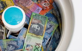 Australian Dollars in a Washing Machine