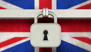 The English Flag Locked with a Padlock