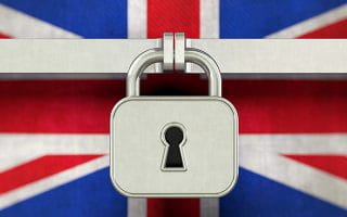 The English Flag Locked with a Padlock