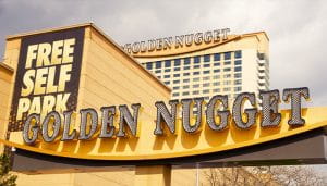 The Golden Nugget Logo Up-close on the Casino Complex 