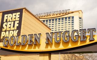 The Golden Nugget Logo Up-close on the Casino Complex