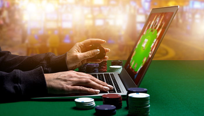 Laptop with Online Casino Games