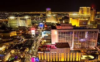 Las Vegas casinos skyline at night