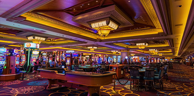 Image of a land-based casino interior lounge