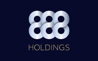 888 Holdings Logo on a Dark Blue Background