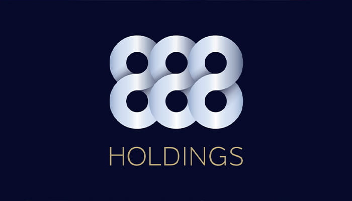 888 Holdings Logo on a Dark Blue Background