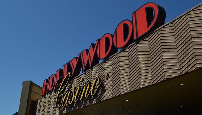 Hollywood Casino Sign on a Building 