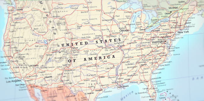 A map of the United States