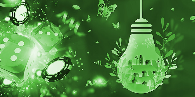 Casinos and eco-friendly/environmental impact logo.