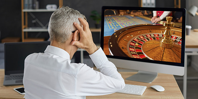 Frustrated player at online casino