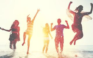 A group of spring break revellers in Cancun