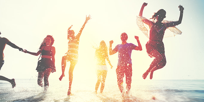 A group of spring break revellers in Cancun