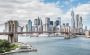 Panoramic view of the New York City skyline.