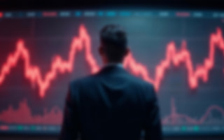 A person observing the financial market chart