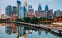 A panoramic view of the Philadelphia skyline and the Schuylkill River