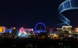 The Las Vegas panorama at night, the location of the iconic Casino movie from 1995.