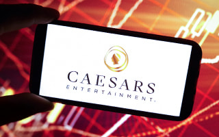 Caesars Entertainment on a mobile phone