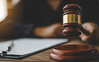 Judges mallet in courtroom