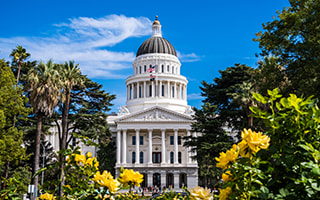 The California State Capitol Building in Sacramento, CA