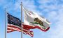The flags of California and America
