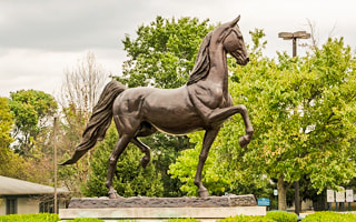 A sculpture of Supreme Sultan at the Kentucky Horse Park