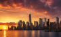 New York's skyline during sunset