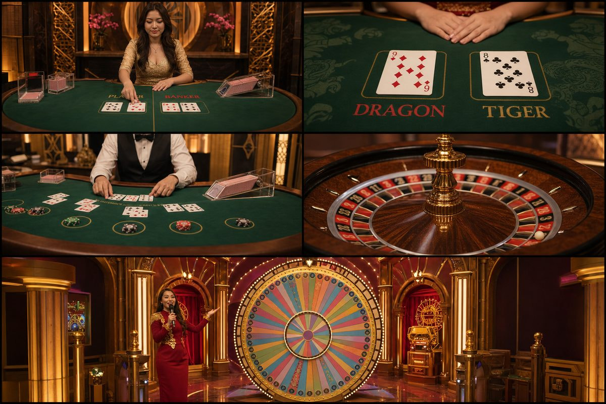 Live casino games for Filipino players — Baccarat, Dragon Tiger, Blackjack, Roulette and Crazy Time