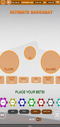 Online baccarat real money game rules screen