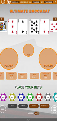 Online baccarat third-card rule in play